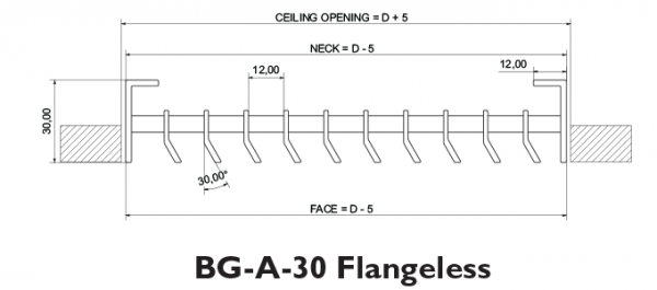 LinearBarGrilleBG 600x300 DiaBG A 30Flangeless
