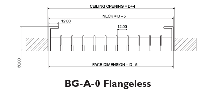 LinearBarGrilleBG 600x300 DiaBG A 0Flangeless